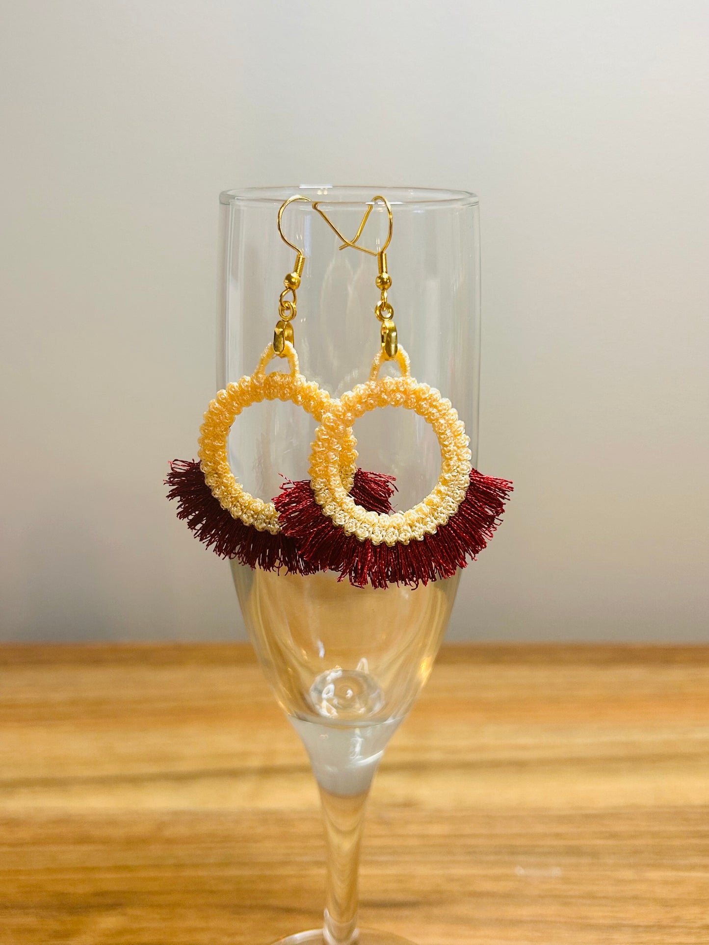 Festive FSL Embroidered Earrings