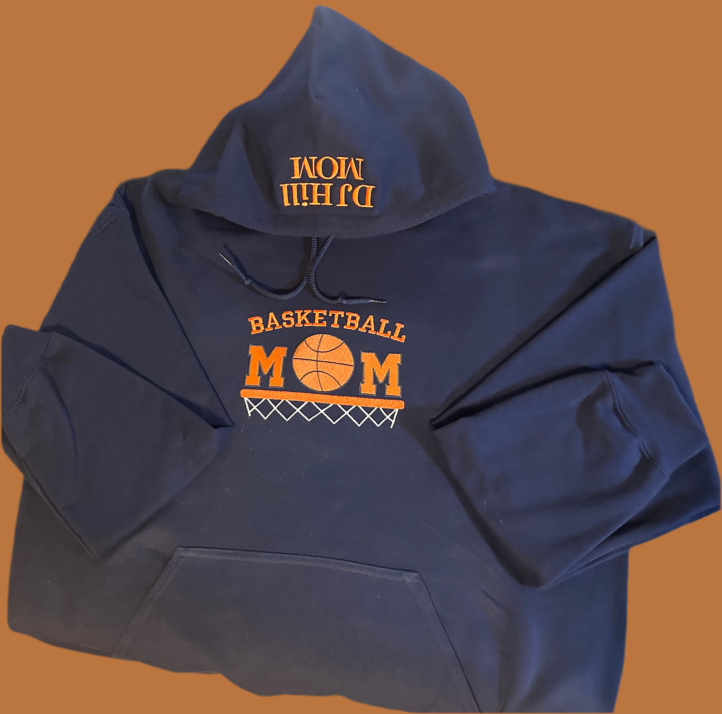 Basketball Mom Embroidered Hooded Sweatshirt