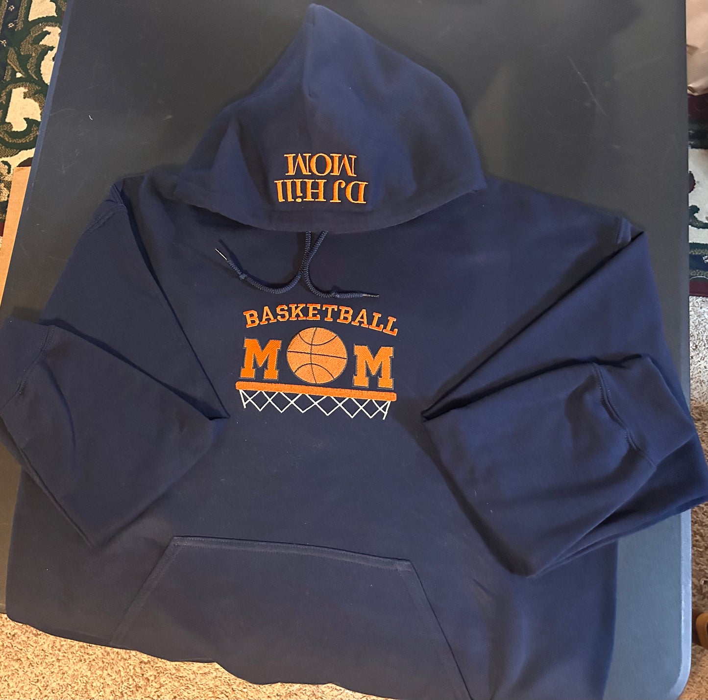 Basketball Mom Embroidered Hooded Sweatshirt