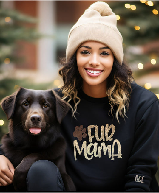 Fur Mama Embroidered Crewneck sweatshirt