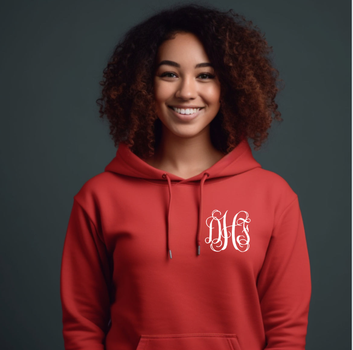 Girl's Left Chest Embroidered Hooded Sweatshirt