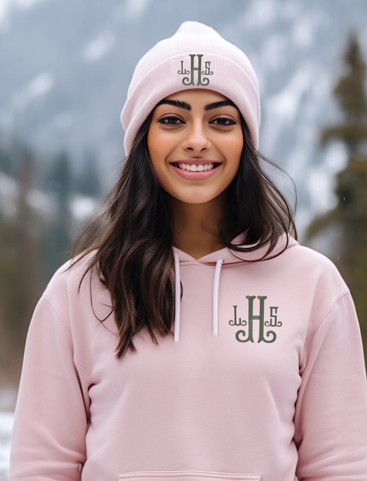 Ladies Left Chest Embroidered Hooded Sweatshirt