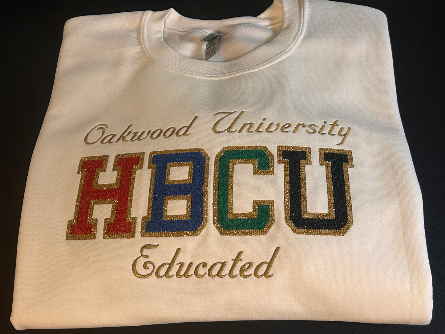 Embroidered HBCU educated crewneck