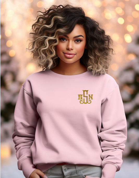 Monogrammed Embroidered Crewneck Sweatshirt