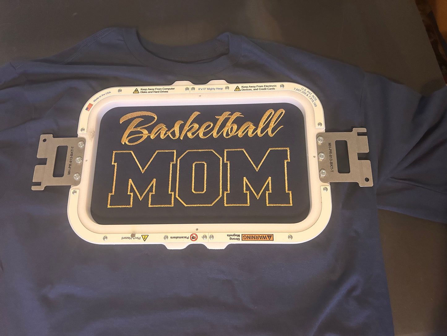 Embroidered Basketball Mom Long Sleeve T-Shirt or Crewneck