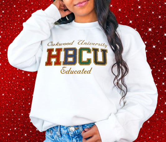 Embroidered HBCU educated crewneck