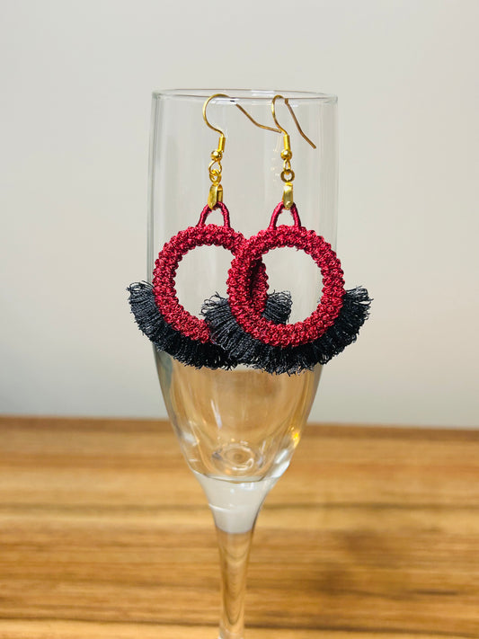 Festive FSL Embroidered Earrings