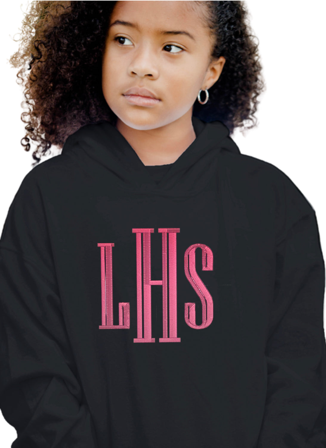 Girl's Embroidered Hooded Sweatshirt