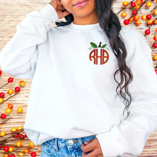 Pumpkin Monogrammed Crewneck Sweatshirt