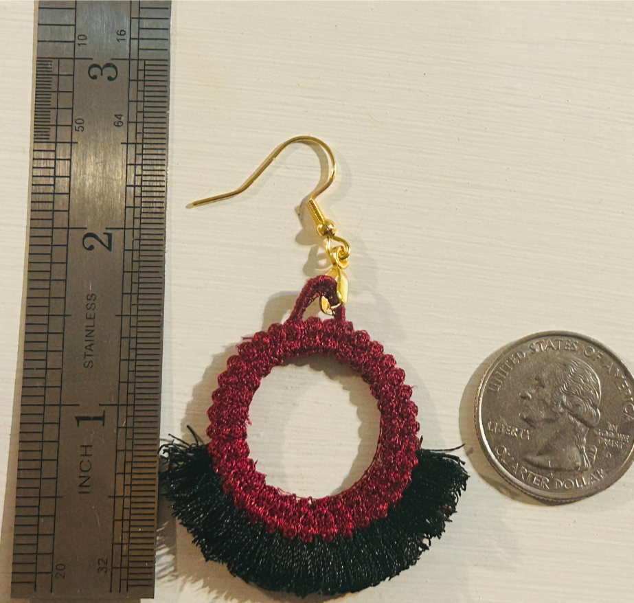 Festive FSL Embroidered Earrings