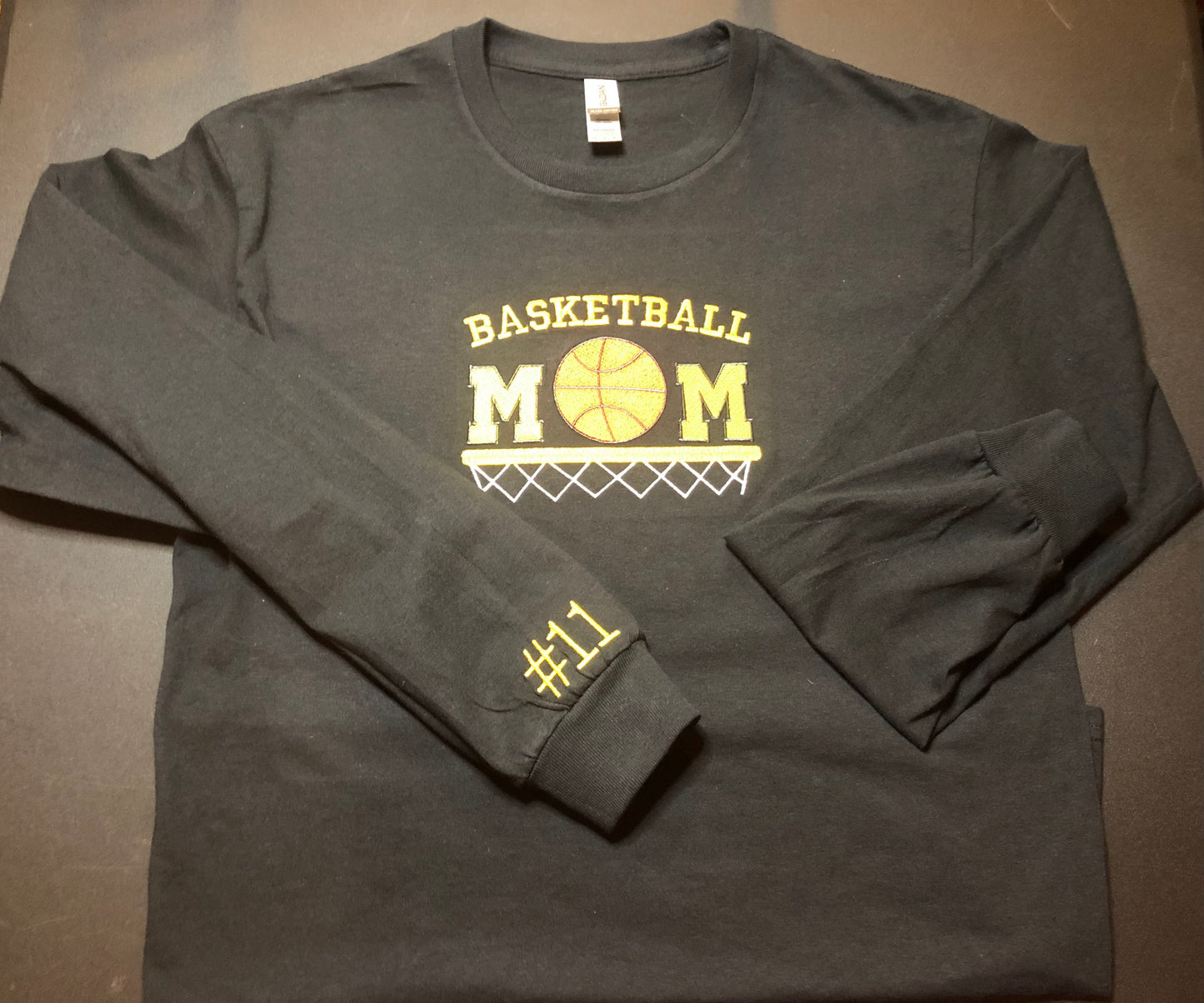 Basketball Mom Embroidered Hooded Sweatshirt