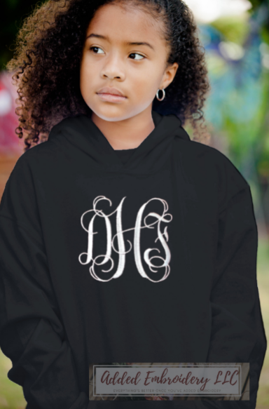 Girl's Embroidered Hooded Sweatshirt