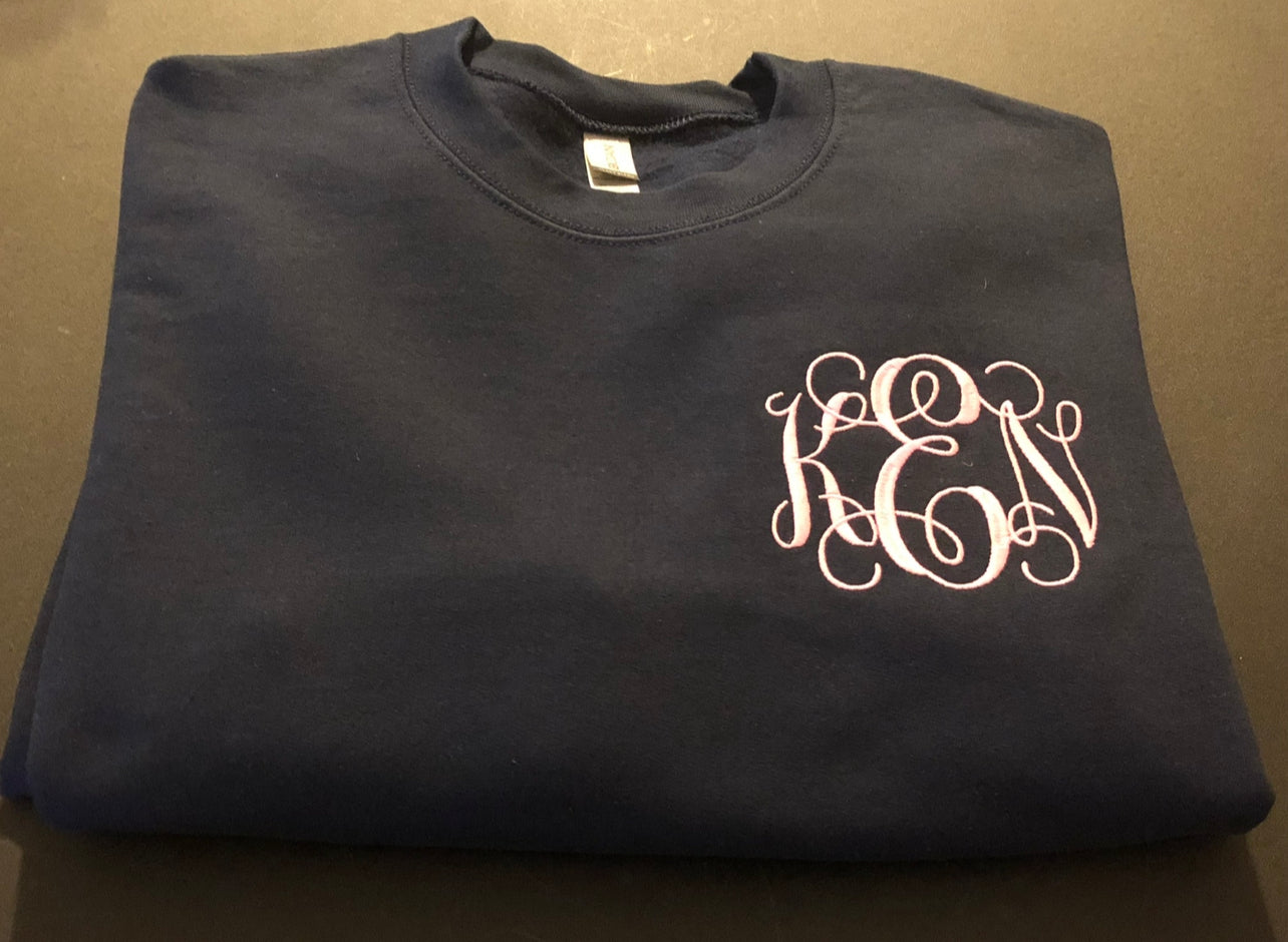 Monogrammed Embroidered Crewneck Sweatshirt