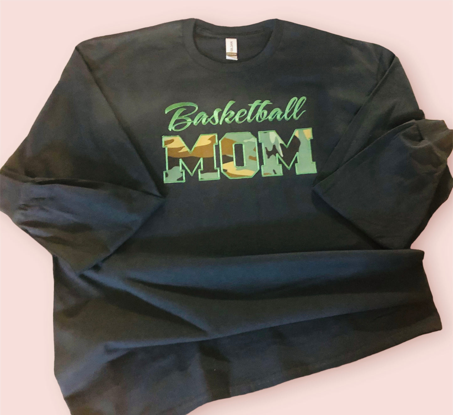 Embroidered Basketball Mom Long Sleeve T-Shirt or Crewneck